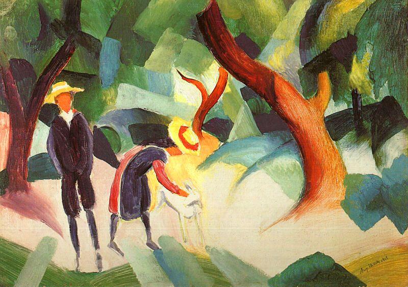 August Macke Children with Goat oil painting image